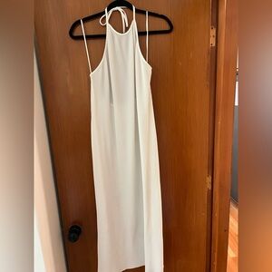 Zara White Halter Maxi Dress